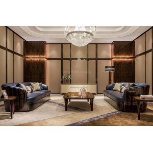 Modern Royal Living Room Furniture Italian Genuine Leather Sofa Set