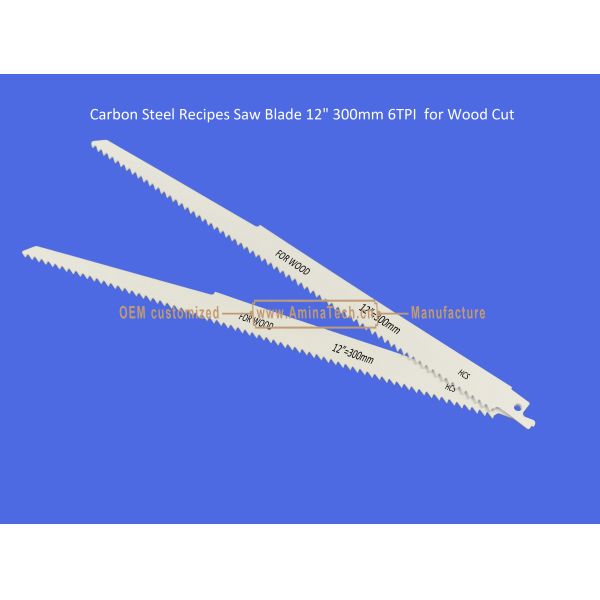 Carbon Steel Recipes Saw Blade 12" 300mm 6TPI for Wood Cut ,Power Tools