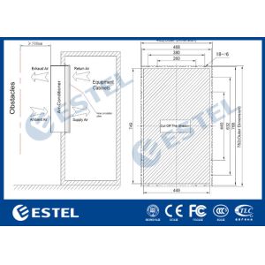 R134A Refrigerant Outdoor Cabinet Air Conditioner 48VDC 2000W Cooling Capacity