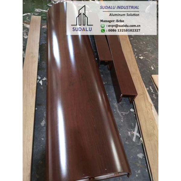 SUDALU Aluminum Column Pillar Cover Perforated Panel Wood color RAL Powder Coating Aluminum Interior Decoration Panel
