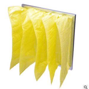 Non Woven Unit Pocket Air Filter 6 Bag 5 Micron Particle For Cement Dust