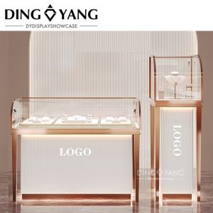 Fashion Beautiful Wooden Glass Jewellery Counter With Low Power Consumption