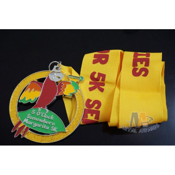 Marathon Sports Running Award Medals Bird Design With Cut Out / Soft Enamel