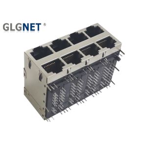 Copper Alloy Shield 10G ICM PA9T Magnetic Ethernet Connector