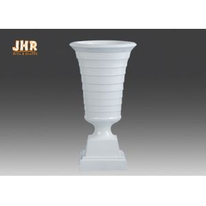 Modern Trumpet Polyresin Wedding Centerpiece Table Vase Glossy White 82CM Height