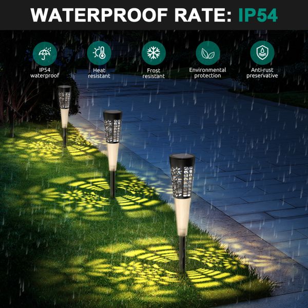 Solar Garden Walkway Lights LED Solar Powered Lights 3500K Warm White