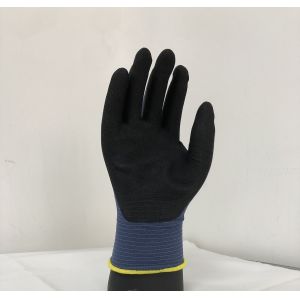 Seamless Polyester Spandex Knitting Black Nitrile Gloves For Automotive