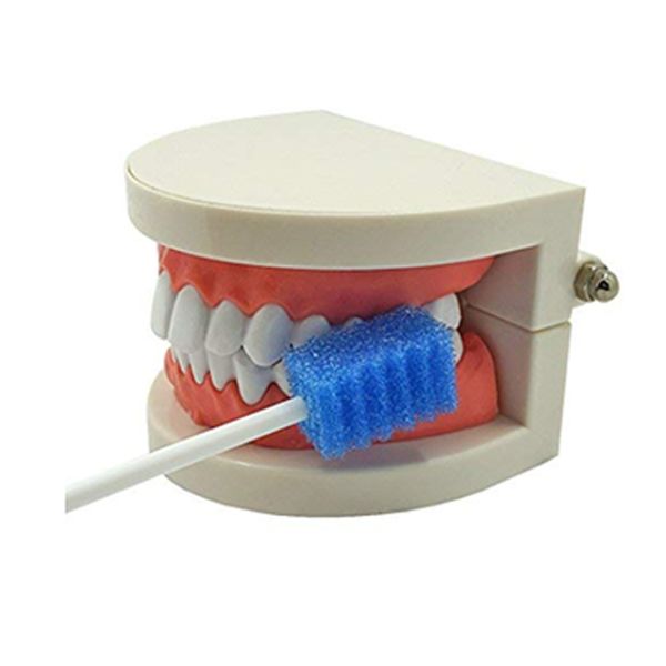 Disposable Oral Swab for Mouth Cleaning Sponge Swabs-Blue 100 Counts
