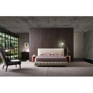 Contemporary Department White Leather Bed