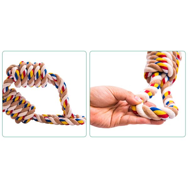 Sustainable Mixed Color Dog Chew Toy for Large Breeds Bite-Resistant Labrador and Golden Retriever Polygonal Stick Rope