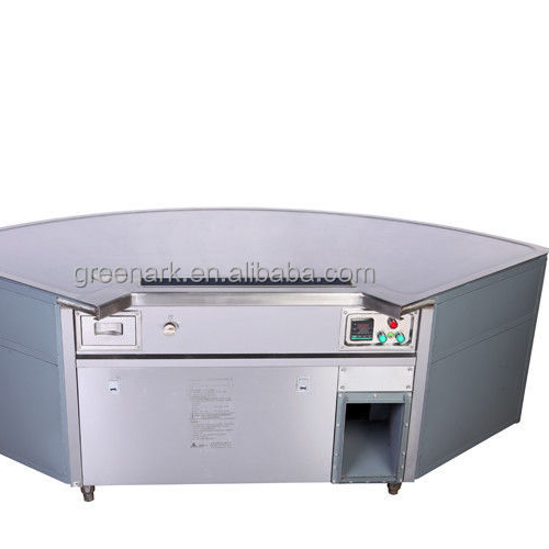 9 Seats Fan Shape Teppanyaki Grill Table with 20mm Thick Food-Grade Alloy Steel