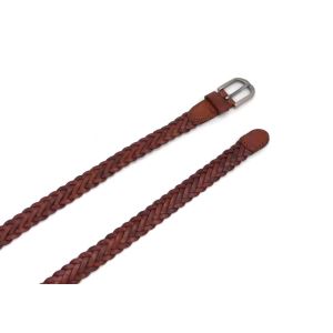 Women Leather 2.5cm Skinny Waist Belts Full Grain Braided