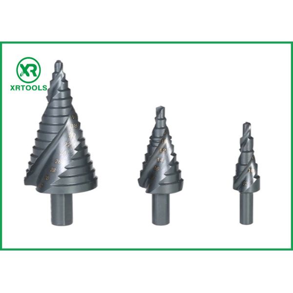 Buy Metric 3 Flats Shank HSS Step Drill Bit , Spiral Flute Step Up Drill Bit Chip Breaker at wholesale prices