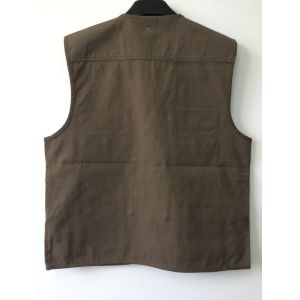 vest, waistcoat, mens vest, fishing vest, 100% cotton, S-3XL, coffee, brown