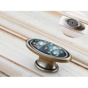 Gold Plated Ceramic Kitchen Cabinet Knobs / Closet Porcelain Handles T Bar Pulls