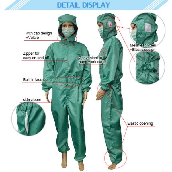 5mm Grid Polyester Fabric ESD Overcoat Anti Static