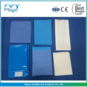 CE Approved Obstetrics Drapes Reinforced Side Drape Pack Blue