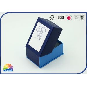 Custom Printed Blue Foil Hot Stamping Hinged Lid Cardboard Box