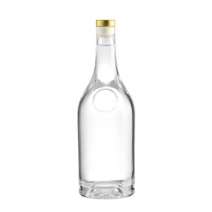 China Customize Sealing 750ml Flint Whisky Glass Bottle with Aluminum Plastic PP Collar on sale
