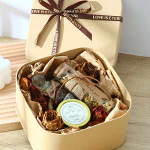Custom Kraft Paper Gift Box with Rounded Corners and Lid