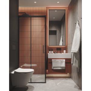 China Customized Modern Brown-Red Bathroom Cabinet on sale