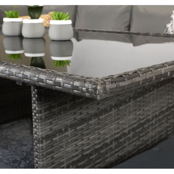 Leisure Outdoor AJUNION 9 Seating PE Rattan Garden Dining Furniture Set with Cushions