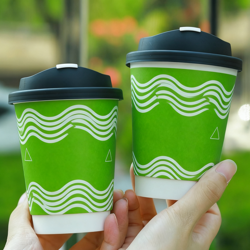 Wholesale paper cups customized hot drinks disposable coffee tea double