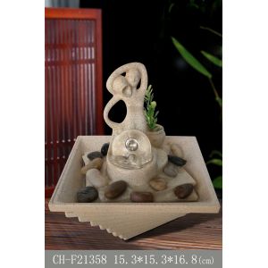 Hand Made Lady Glass Ball Indoor Waterfall Fountain
