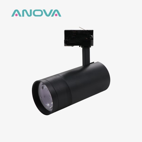 CRI90 Zoomable LED Track Light Aluminum Black Ceiling Spotlight For Museum