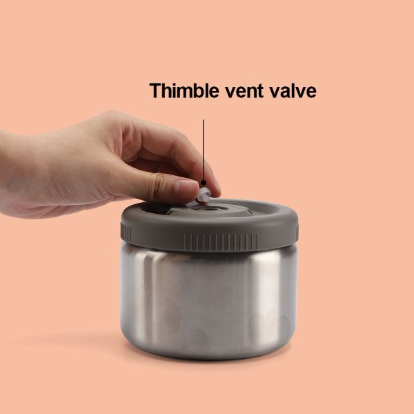 Double-Layer Stainless Steel Vacuum Food Container Jar With Three Independent Compartments