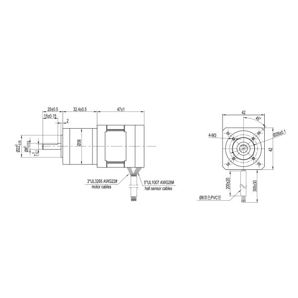 42mm Gearbox Brushless Motor 160 Rpm High Torque 1.13 NM 24v