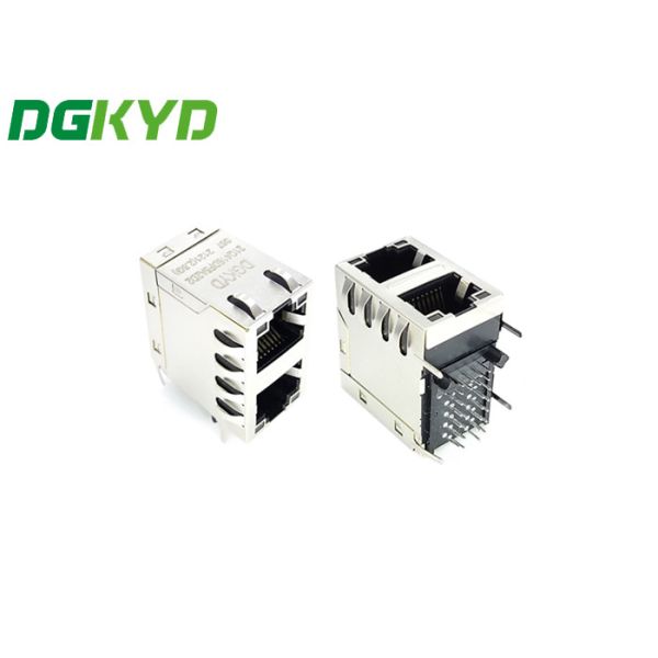Buy DGKYD21Q418DF5A2D2057 Metal Shielded Cat6a Rj45 Connector 2x1 Stacked at wholesale prices