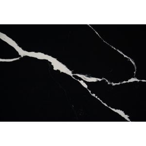 Natural Black Artificial Quartz Stone Slab with Leather Finished Surface