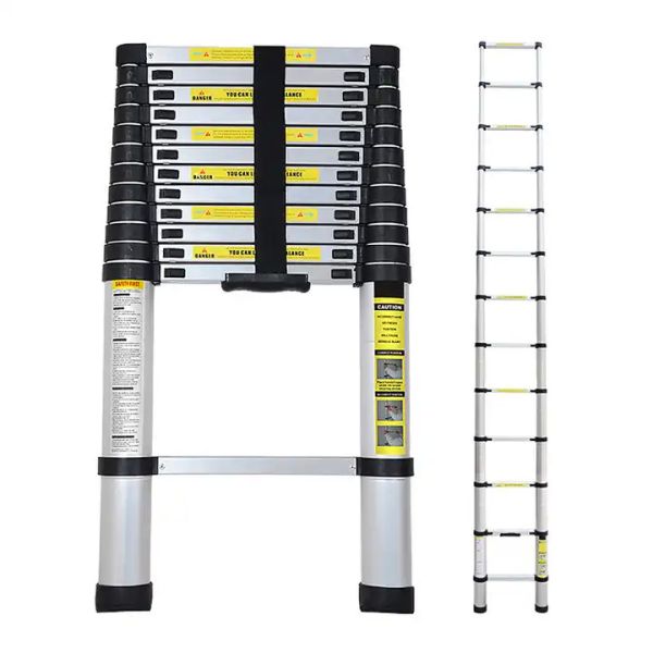 Buy Portable Easy Store Folding Step Manufacturers Loft Retractable Foldable Aluminum Telescopic Ladder at wholesale prices