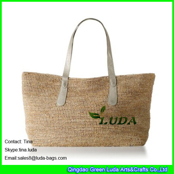Buy LUDA silver leather handbags women crochet beach straw raffia bags at wholesale prices