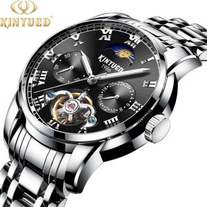 Stainless Steel Tourbillon Mechanical Watch Mens Mechanical Watches