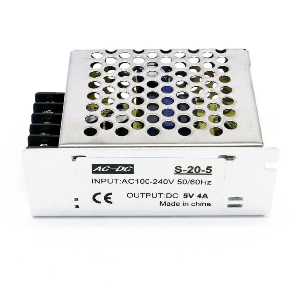 Buy 20W 5V DC Switching Power Supply Aluminum Case 100-240V AC to DC 5V 4A LED Strip Light Driver at wholesale prices