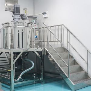 Stainless Steel 316 Cosmetic Emulsifier Mixer With PLC Buttons Control