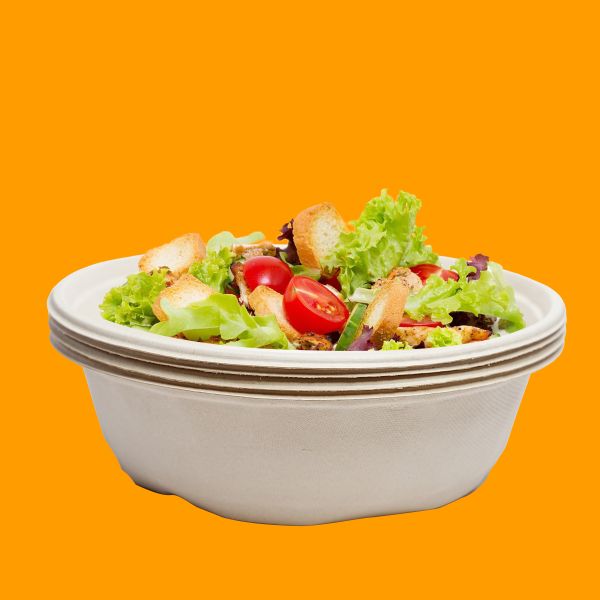 Eco-friendly sugarcane bagasse fast food packaging paper bowl wholesale customization