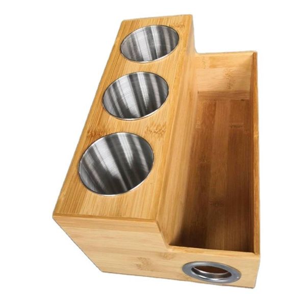 Buy Customized Bamboo Bathroom Storage Rack Hair Appliance Organizer at wholesale prices