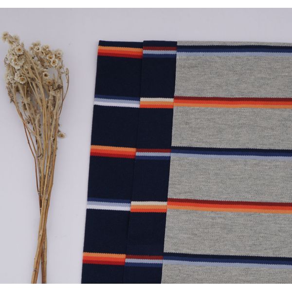 Combed Cotton And Durble Breathable Striped Knit Fabric For Casual Polo Shirt