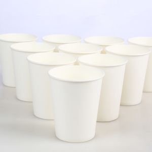 Pure White 4 Oz Paper Coffee Cups With Lids For Hot Drinks
