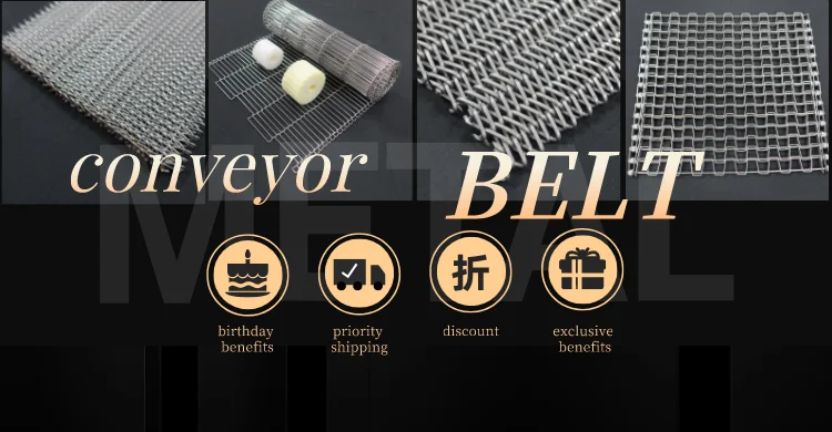 304 Stainless Steel Balanced Weave Conveyor Belt Bread Baking Chain Link Wire Mesh