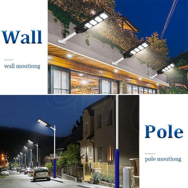 LED Street Light Solar Power With Pole Remote Control Sensor Waterproof Lamp High Lumen Outdoor Led Solar Street Light