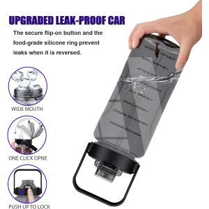 Half Gallon Water Bottle With Sleeve 64oz (2L) Inspirational Water Bottle With