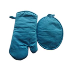 Quality Oven Mitt and Potholder Gift Set 2pk , Blue for sale
