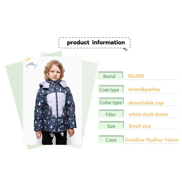 Fashion Coat Boutique Childrens Clothes White Duck Down Padding Winter Coats Jackets For Boys