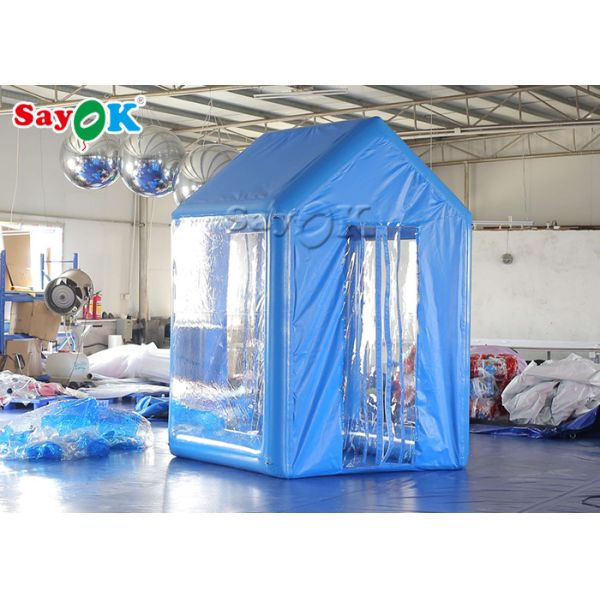 2x2x3M Blue PVC Inflatable Medical Tent Human Atomization Disinfection Door Channel