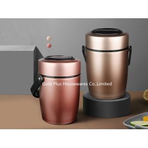 China Vacuum lunch pot for picnic 304 stainless steel BPA free food Jar 1.6L three layers large capacit heat preservation pot on sale