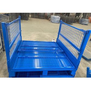 Warehouse Stillage Collapsible Pallet Cage For Lifting Steel Mesh